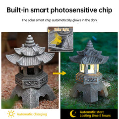 Solar-Powered Zen Garden Decor: Pagoda Lanterns & Statues