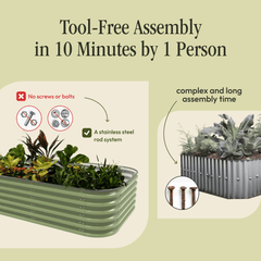 Gro Rite Metal Raised Garden Bed Kit No Tools Needed