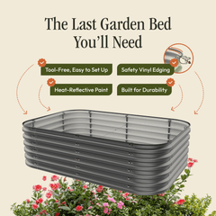 Gro Rite Metal Raised Garden Bed Kit No Tools Needed