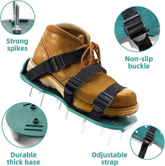 Lawn Aerator Shoes with Metal Spikes for Soil Aeration – One-Size-Fits-All Pre-Assembled Grass Aerator Sandals