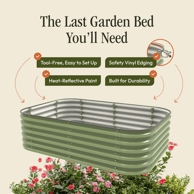Gro Rite Metal Raised Garden Bed Kit No Tools Needed