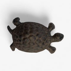 Turtle Garden Statue, Cast Iron, Rustic Outdoor Figurine