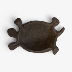 Turtle Garden Statue, Cast Iron, Rustic Outdoor Figurine