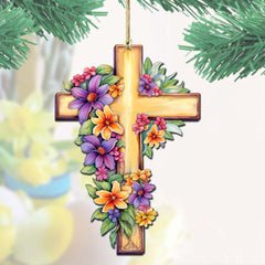 Garden Serenity Cross Wooden Ornaments by G. DeBrekht Easter Spring Décor - 8688168