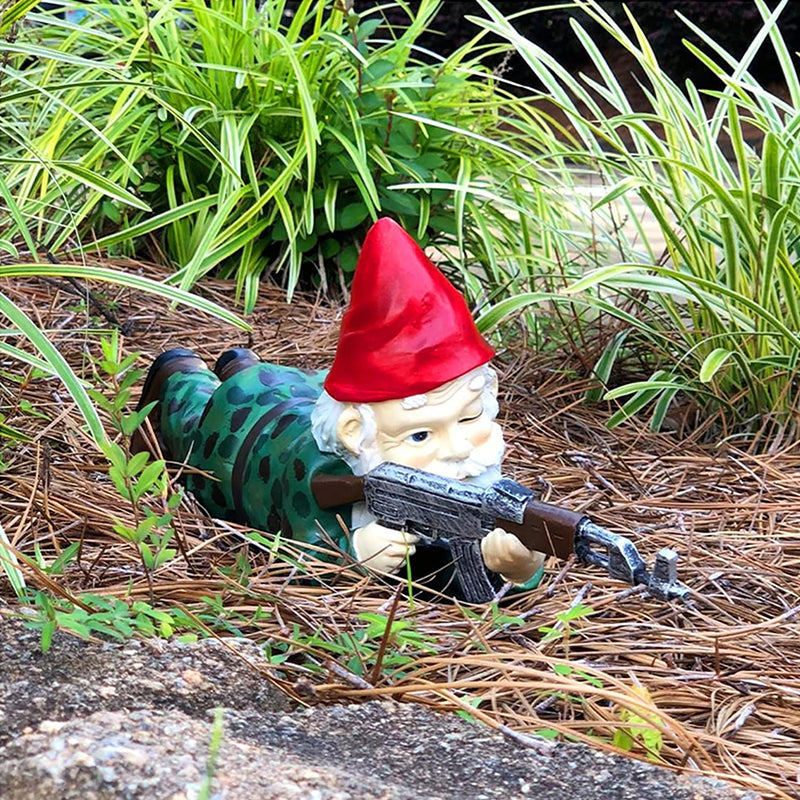 Funny Army Gnome Garden Statue Resin Outdoor Decor Set
