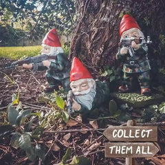 Funny Army Gnome Garden Statue Resin Outdoor Decor Set