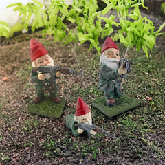 Funny Army Gnome Garden Statue Resin Outdoor Decor Set