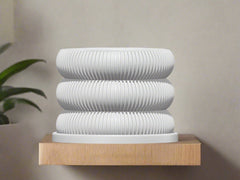 Ribbed Bubble Plant Pot With Drainage and Saucer
