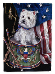 Westie Little Drummer Boy USA Garden Flag – Decorative Outdoor Yard Flag PPP3129GF