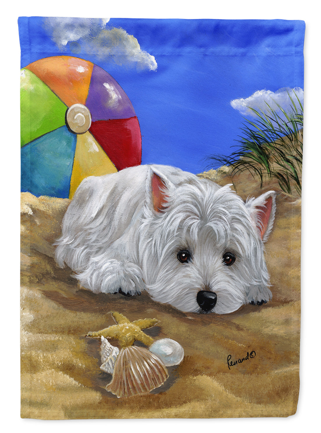 Westie Beach Baby Garden Flag – Decorative Outdoor Yard Flag PPP3202GF