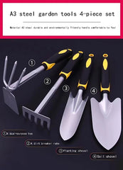 Tree Planting 4-piece Outdoor Tools Hoe Spade Dual-purpose Gardening Digging & Weeding Tool Small Shovel Potted Plant