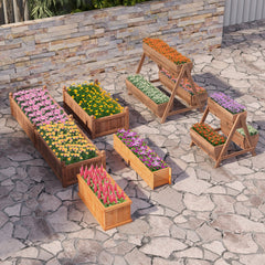 Vertical Raised Garden bed with 3 Wooden Planter Boxes-L