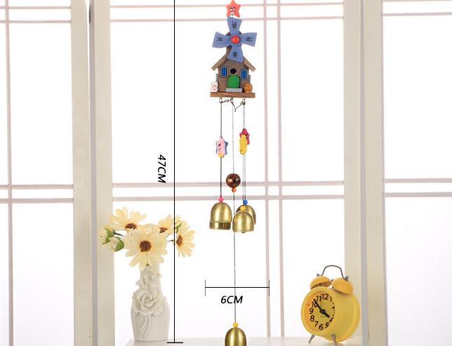 Dream Catcher Wind Chimes Colorful Wooden House Garden Decor