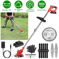 Rechargeable Electric Cordless Grass Trimmer with Alloy Saw Blade